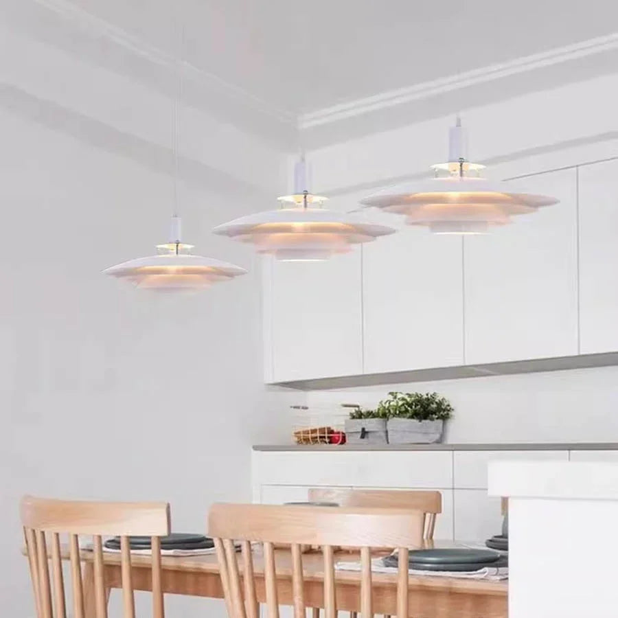 Dia38CM Nordic Umbrella LED Pendant Lamp Kitchen Island Dining Table Pendant Light Creative Art Bedroom Restaurant Hanging Light