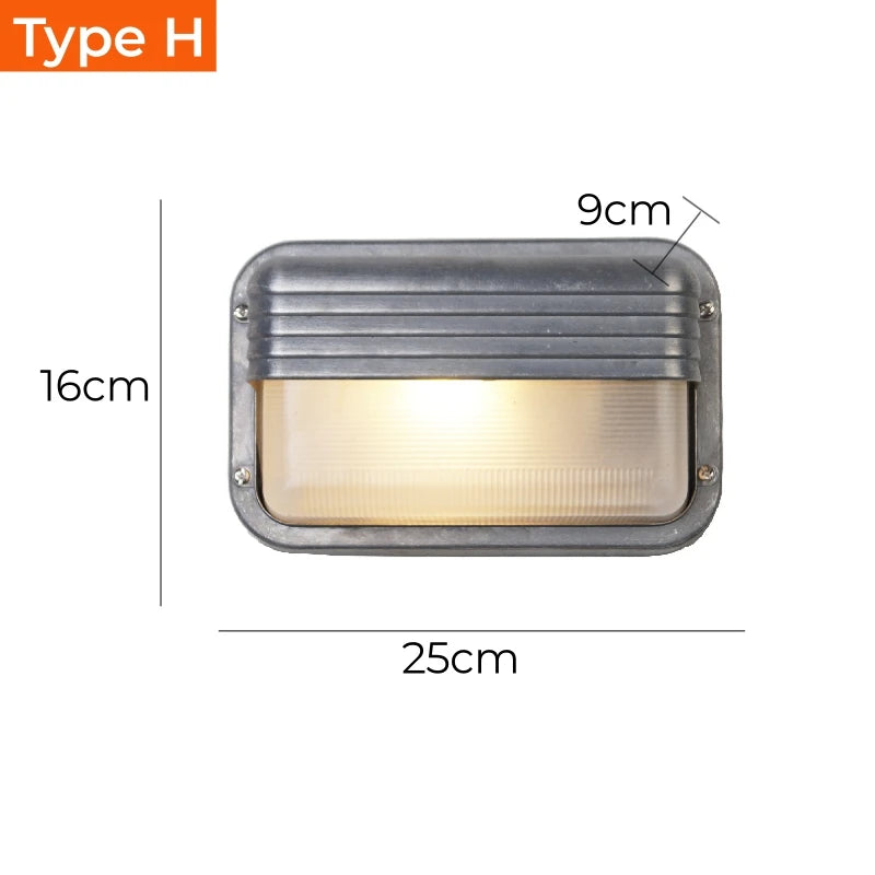 Vintage Outdoor Wall Lamp E27 Industrial Wall Lights IP65 Waterproof Glass Ceiling Sconce Bathroom Garden Exterior Wall Lighting