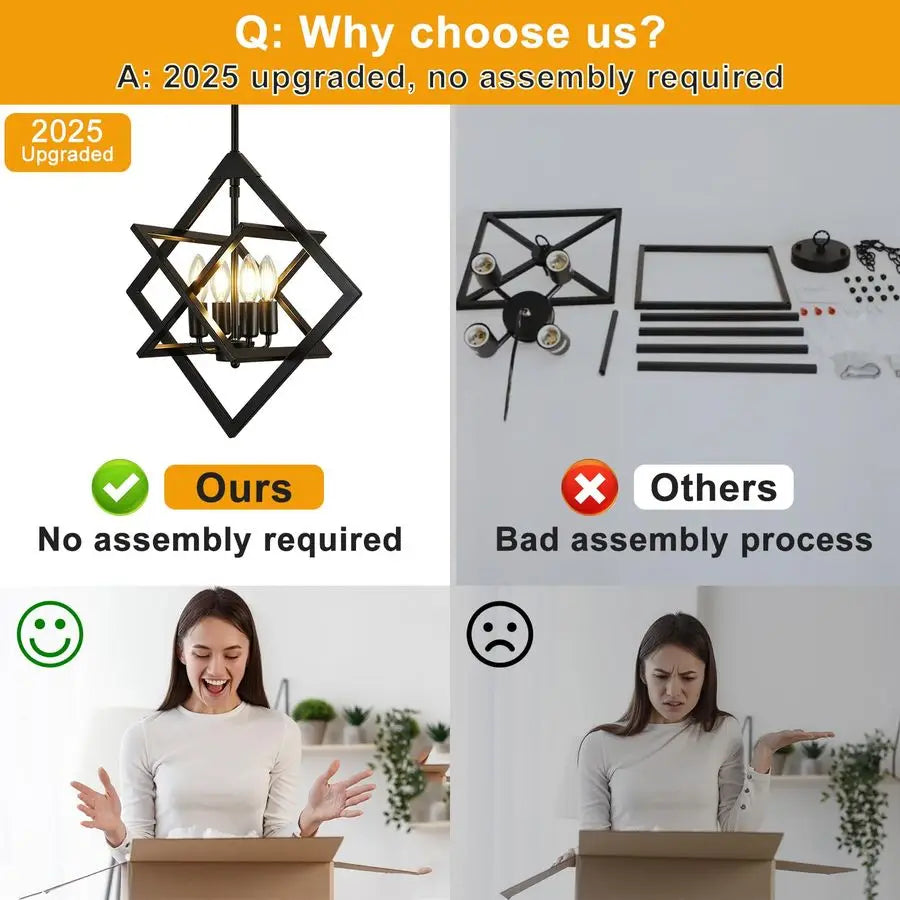Modern Pendant Lights Kitchen Island, 4Light Matte Black Farmhouse Pendant Light Fixtures, Industrial Hanging Pendant Lights Fix