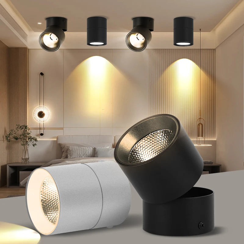 Tricolor Dimming LED Spotlight Downlight Home Decor Light Ceiling Lamp Room 220V Fixtures Bedroom Top Lustre Lighting Led Spot