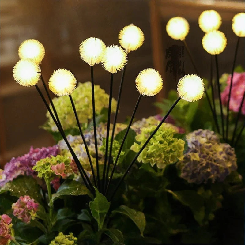 LED Solar Dandelion Lawn Lamp - Waterproof Ground Plug Landscape Lighting
