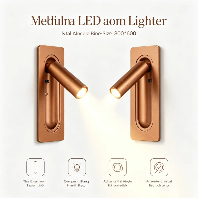Full Spectrum Eye-Protection LED Wall Lamp - Rotatable Bedside & Study Reading Light