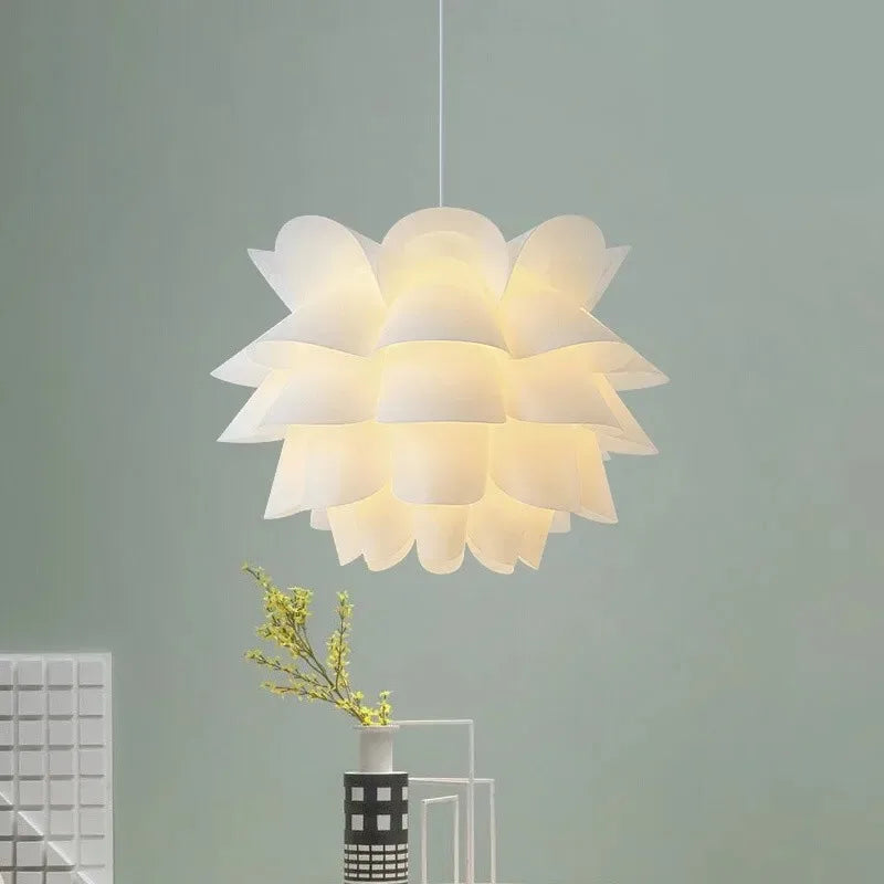 Nordic Minimalist Lotus LED Pendant Light - Single-Head Acrylic Chandelier for Dining, Bedroom & Living Room