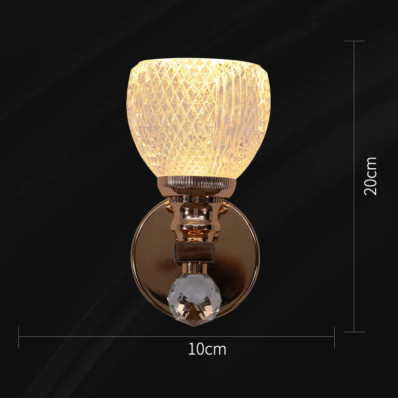 Modern Gold Luxury Minimalist Wall Lamp LED Light Living Room Bedroom Bedside Background Corridor Aisle Indoor Lighting Fixture