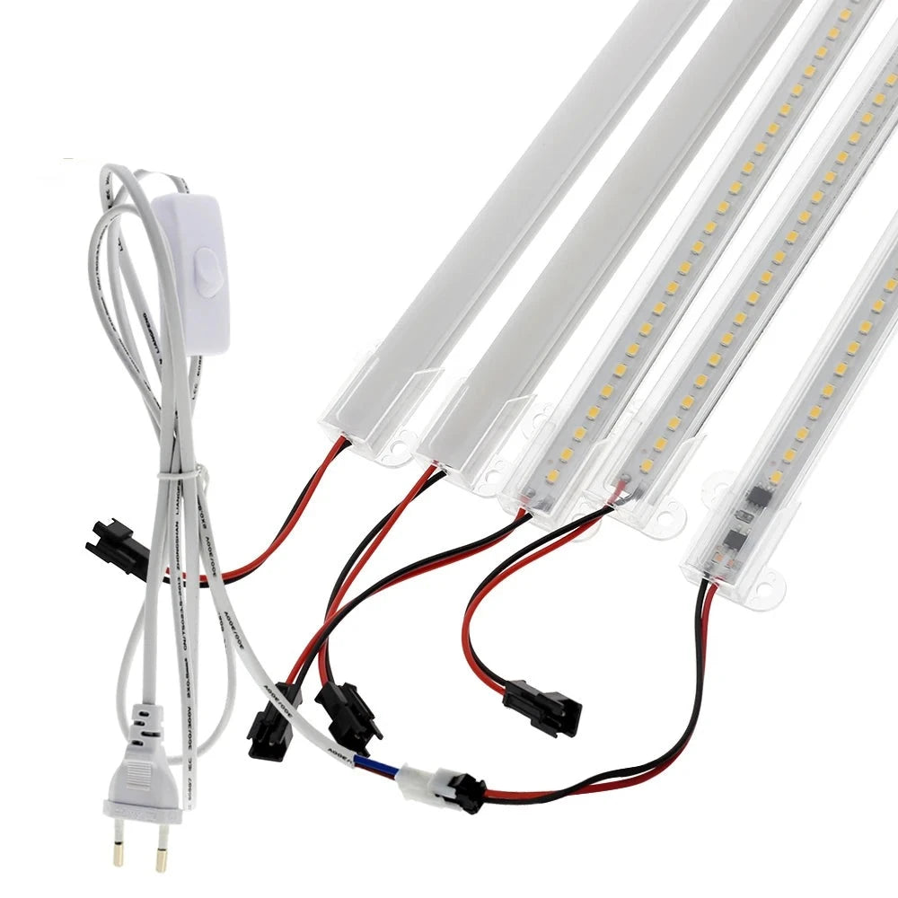 SMD2835 LED Tube AC 220V 8W High Brightness Hard Rigid LED Strip Bar Lights 50cm 72LEDs Energy Saving LED Fluorescent Tubes Set