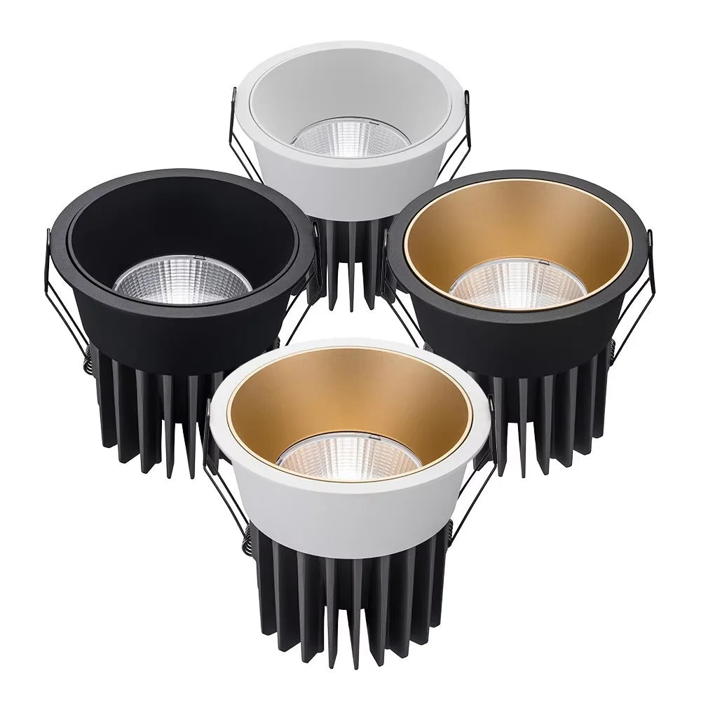 Dimmable LED Downlight Recessed Ceiling Lamp Spotlight Aluminum LED COB Light 5W 10W 12W 18W 20W 24W AC110V 220V Home Office Store