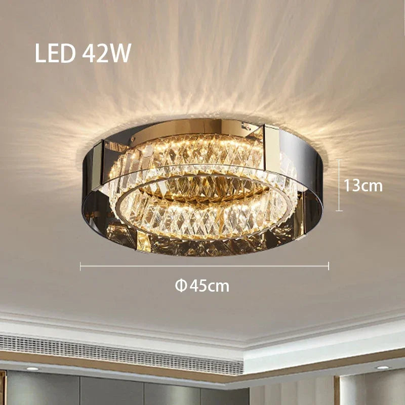 2026 Modern LED Crystal Chandelier - Dimmable Luxury Ceiling Light for Bedroom
