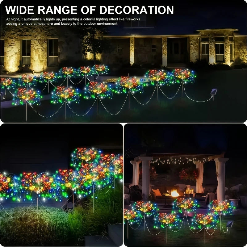 6Pack Outdoor Solar Garden Lights LED Garden Lights 8 Lighting Modes Courtyard Lamp IP65 Solar Landscape Light