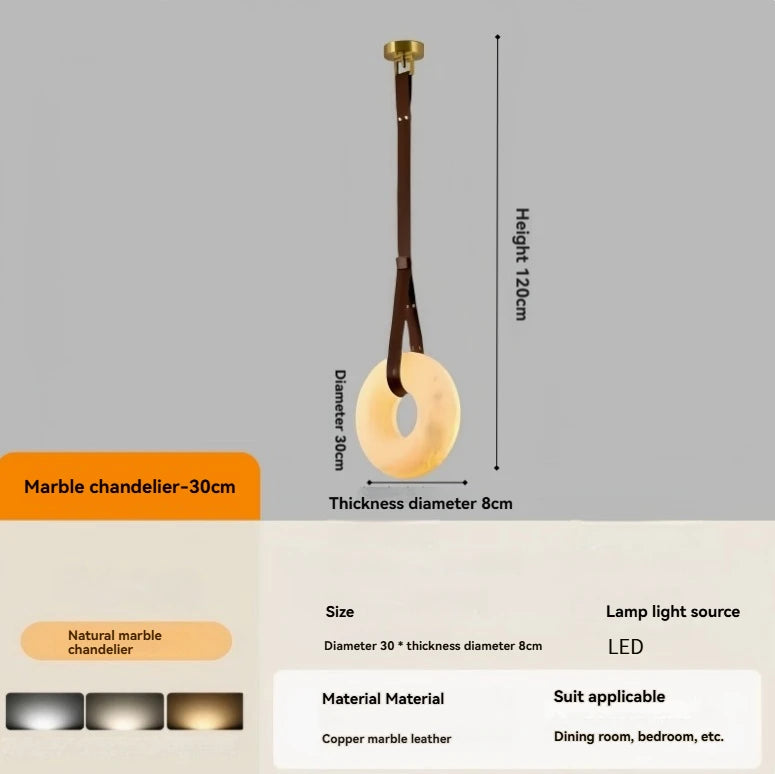 Spanish High-end Light Luxury Natural Marble Pendant Light Living Room Bedroom Background Wall Study Decoration Pendant Light