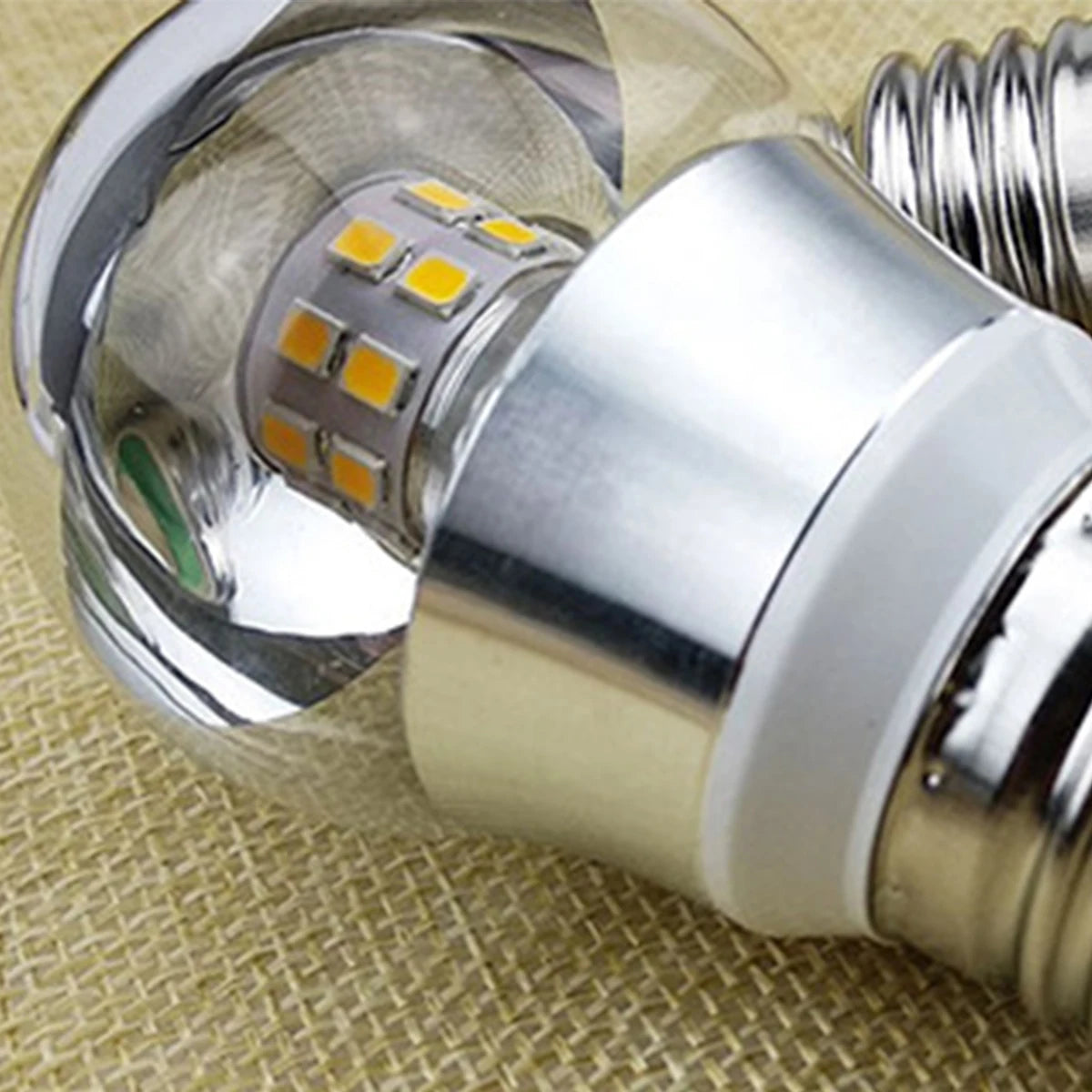Half Silver Mirror LED Bulb - G45 Crown Silver Globe for Vanities & Pendants