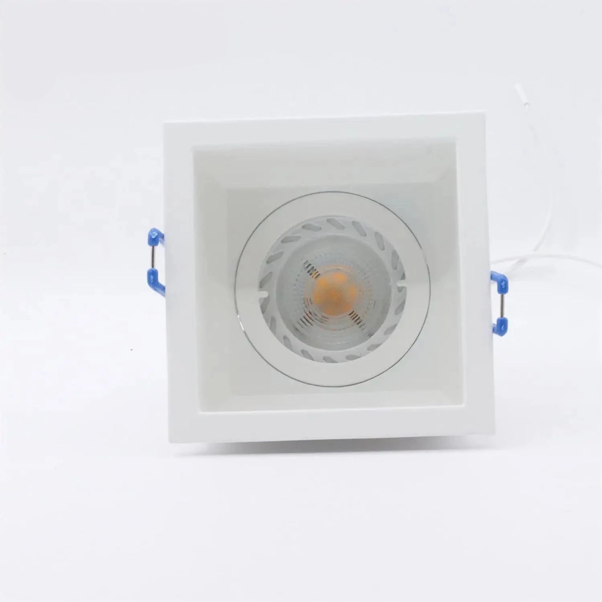 High Quality LED Eyeball Casing Downlight Ceiling Light Fixture Zinc Alloy Ceiling Spotlight Frame White Square Head