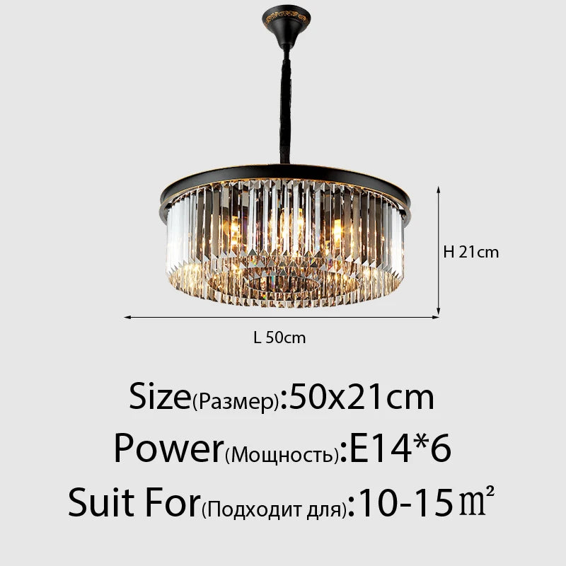 New Modern LED Crystal Chandelier American Living Dining Room Villa Hanging Light Bedroom Ceiling Pendant Lamp Home Decor Lustre