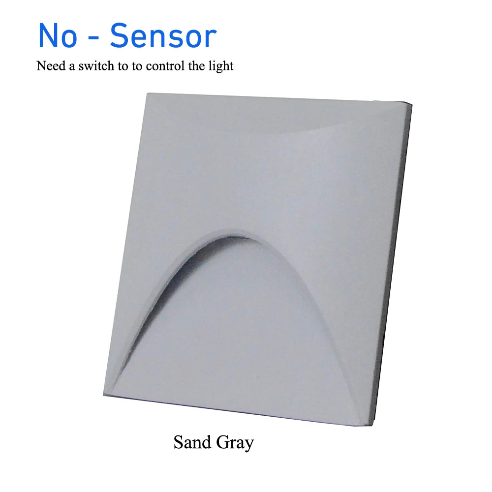 Led Deck Light Motion Sensor Step Stair Railing Lamp 3W Indoor Outdoor Waterproof for Pathway Stairway Post Porch Wall Sconce