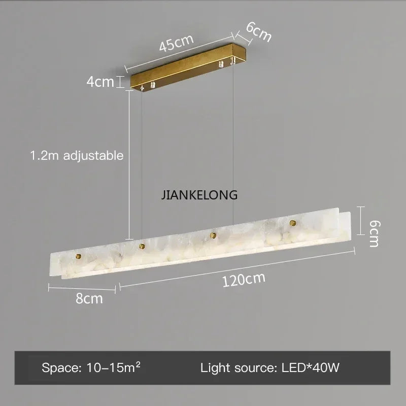 Modern Luxury Style Marble LED Chandelier For Dining Room Kitchen Bedroom Gold Decoration Pendant Lamp Design Suspension Light