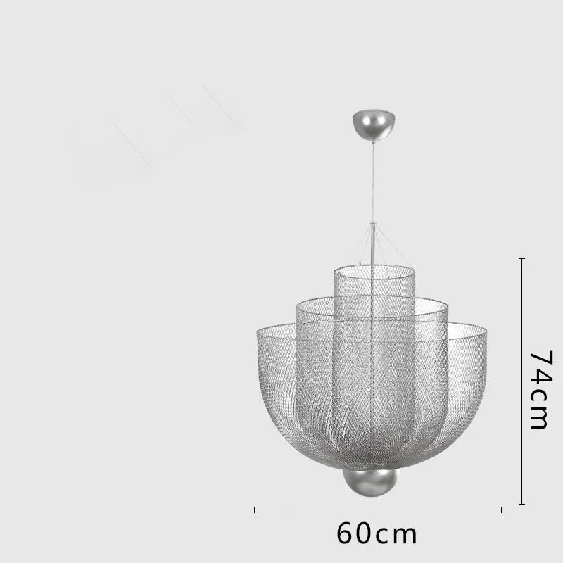Artpad Modern Moooi Metal Grid Ceiling Chandelier Designer Chrome Meshmatic Dining Table Restaurant Led Large Hanging Lamps