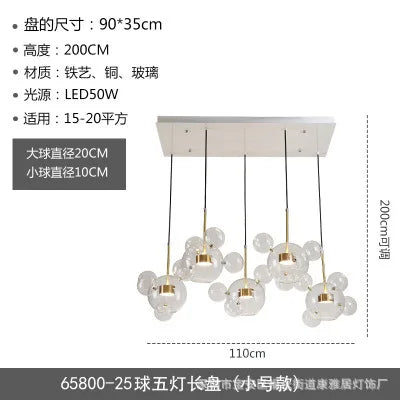 Nordic Mickey Chandelier Bubble Ball Led Pendant Lights Creative Personality Restaurant Kitchen Glass Ball Bar Indoor Lighting