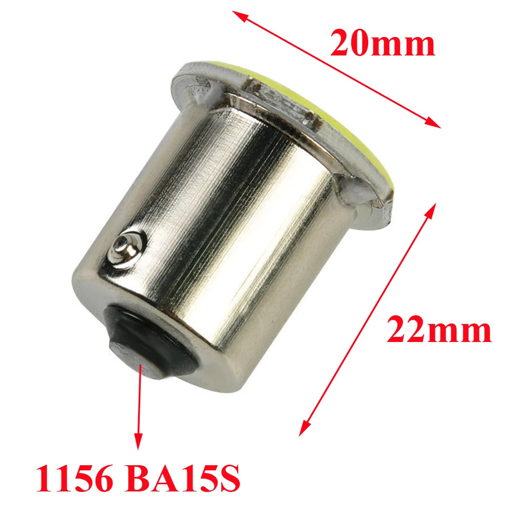 10Pcs Car P21W 1156 Ba15s LED COB Turn Signal Bulb Auto Reverse Parking Brake Light 12V Signal Lamp