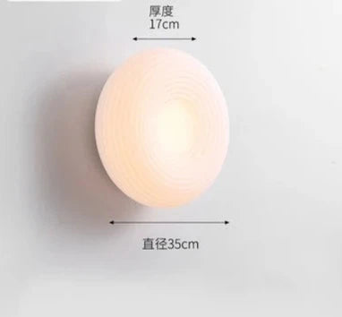 Modern Nordic round LED wall lamp bedroom balcony entrance porch lamp warm guest dining room ceiling light chandelier