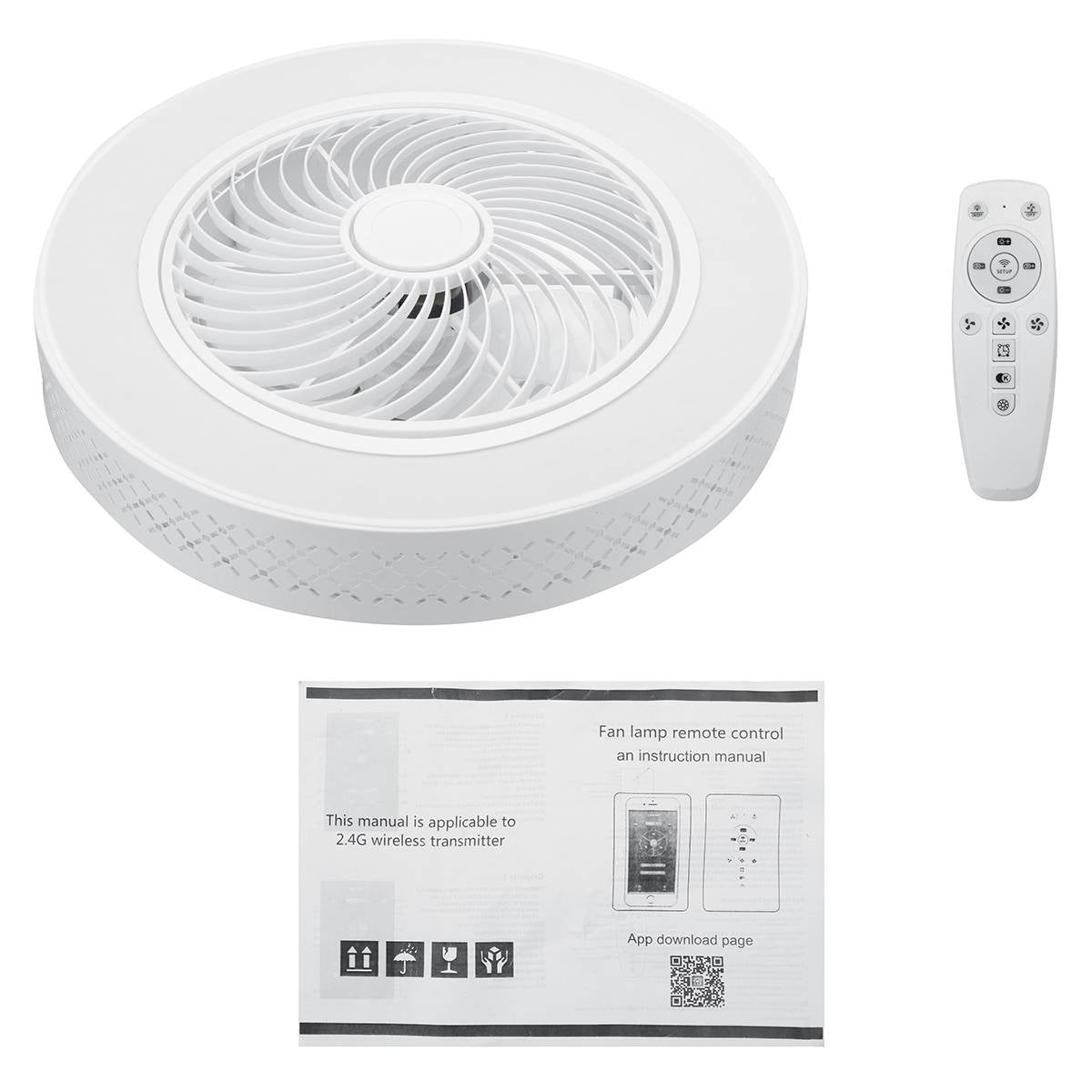 50cm Intelligent Led Ceiling Fan Light 80W Ceiling Fan with Lights 3-Speed Dimmable Smart APP Remote Control Modern LED Lighting