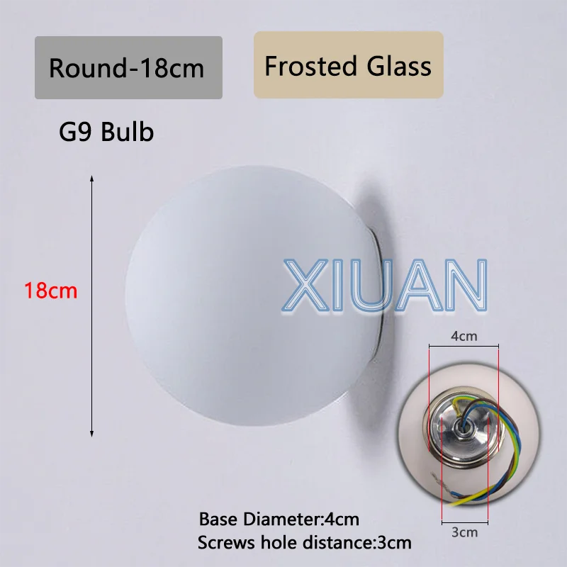 New Concealed Base Glass Wall Lamps French Bauhaus Milky White Round Ball Wall Light for Bedside Living Room Bathroom Mirror Dec