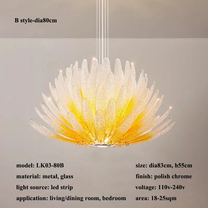 French Luxury Living Room Restaurant Pendant Lights Bedroom Hotel Villa High-end Crystal LED Chandelier Home Decor Lamps Fixture
