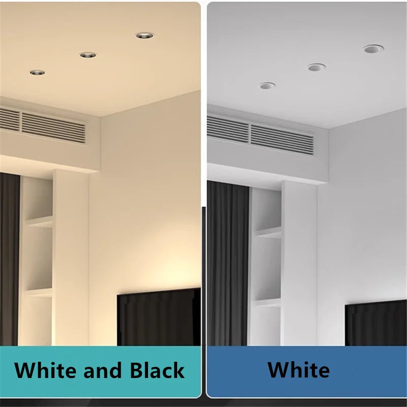 New Nordic Recessed LED Downlight 110V-240V Dimmable Ceiling Lamp 5W7W9W12W15W20W24W CRI 98 Anti Glare COB Spot Lights For Home