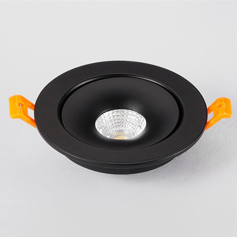 Round Shape 360 Angle Adjustable LED COB Recessed Downlight Black/White 9W 12W 15W LED Ceiling Spot Light Pic Background Focos