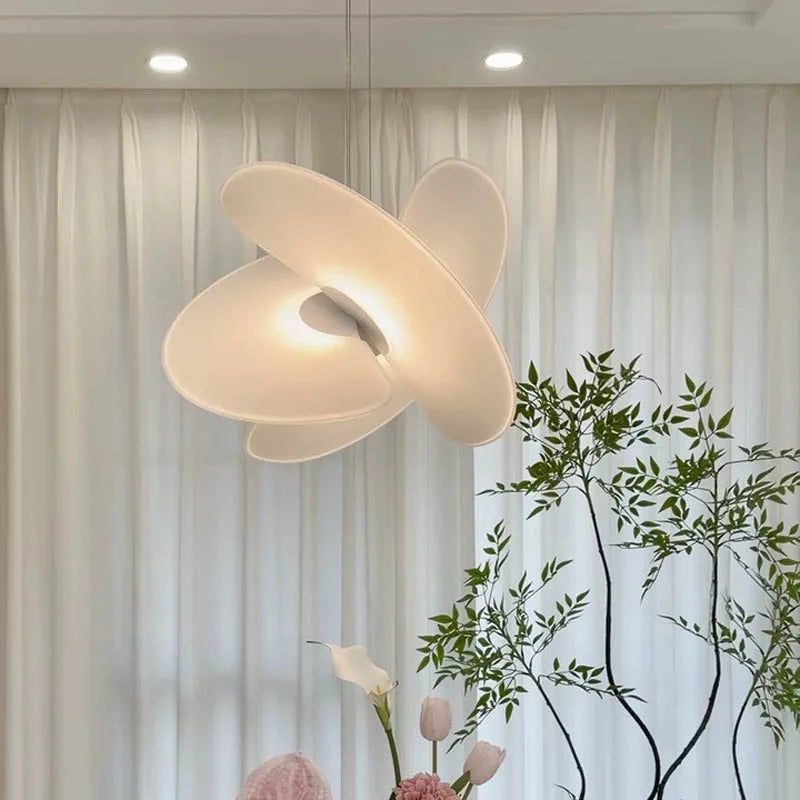 Modern Italian Minimalist Silk Pendant Light - Nordic White Ceiling Hanging Lamp Fixture for Loft, Villa, Living Room & Hotel