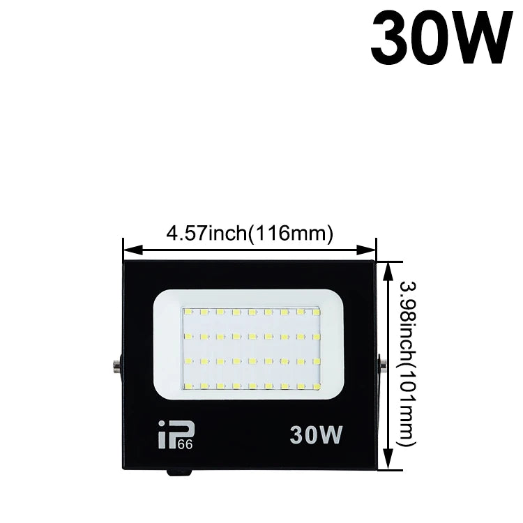 LED Flood Light Outdoor Spotlight (10W–100W) 220V - 6500K Daylight IP66 Waterproof Wall Lamp for Garage, Gym & Street