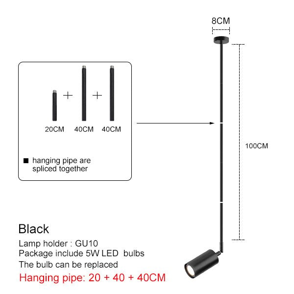 Nordic Modern Longer Chandelier Dining Table Fixtures Black Pendant Lights Restaurant Bar Kitchen Decor Living Room Hanging Lamp