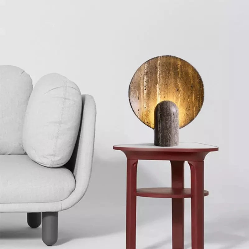 Luxury Nordic LED Desk Lamp | Dark Travertine Style Resin Light for Home Decor