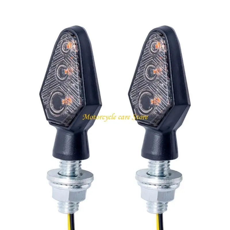 High Efficiency Motorcycle LED Turn Signal Lights (1 Pair) - 1200 Lumens Warm Yellow Blinker Indicators, Waterproof IP67 Universal Fit