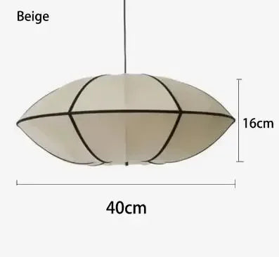 Nordic Medieval Silk Lantern LED Pendant Light - Japanese Wabi-Sabi Zen Ceiling Chandelier Lamp Fixture for Living Room, Bedroom & Home Decor
