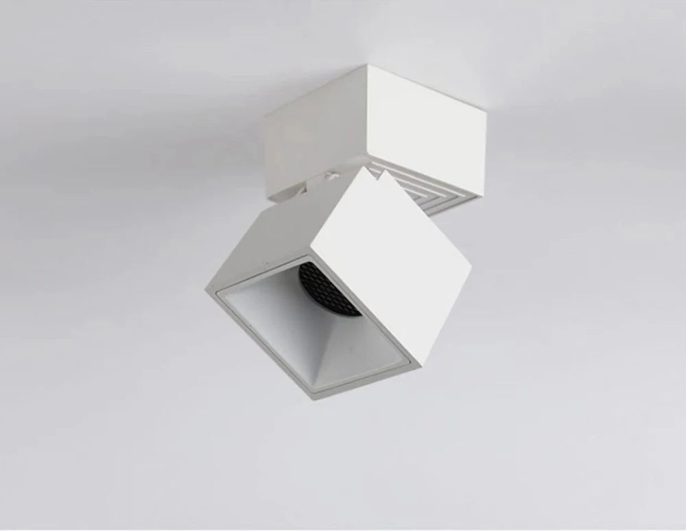 Folding Surface Mount LED Spotlight - No-Drill Anti-Glare Ceiling Downlight