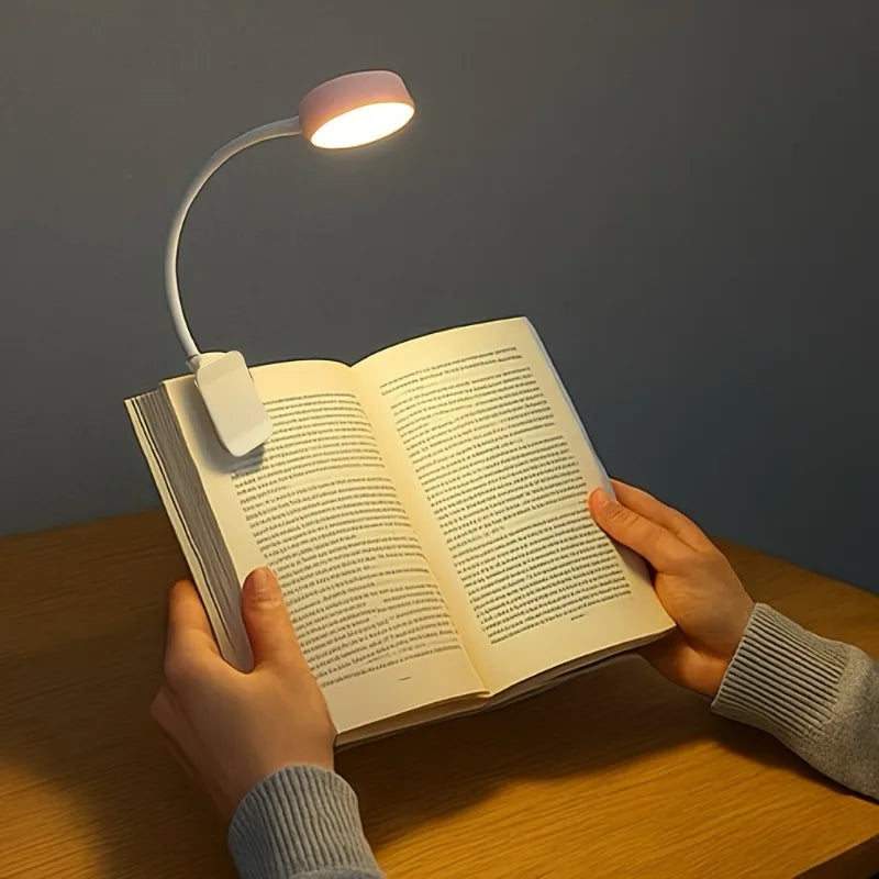 USB Rechargeable LED Book Light - 3 Color Modes Dimmable Reading Lamp