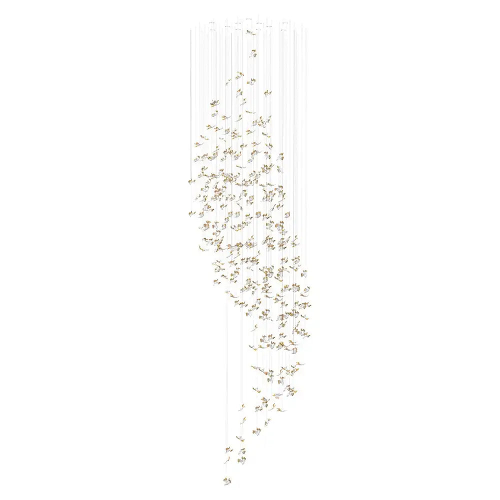 2026 New French Amber Ginkgo Leaf Lustre Chandelier, Custom Can Light Hardware Pendant Lamp for Restaurant, Decor for Ceilings