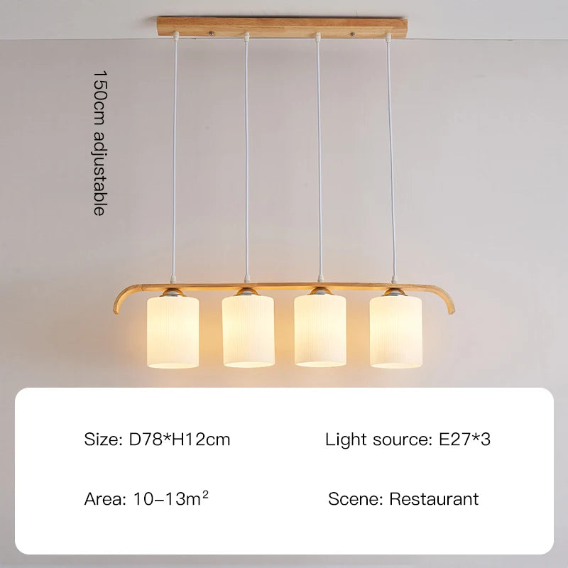 Nordic Dining Room Chandelier Indoor Lighting Led Pendent Lamp For Kitchen Bar Wooden Ceiling Hanging Light Glass Ball Decorate