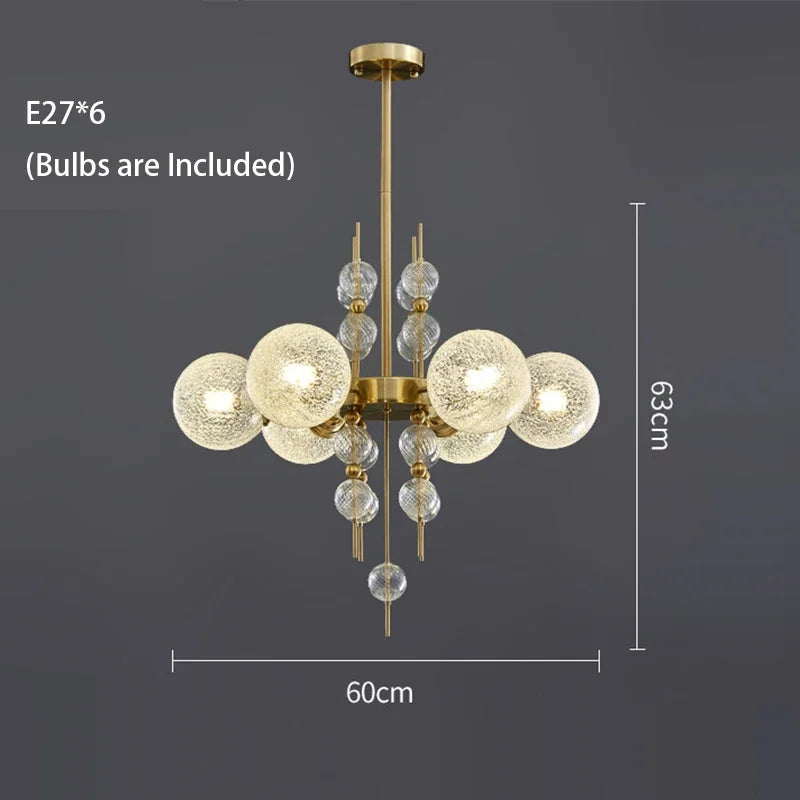 American Classic Glass Ball LED Pendant Light 2024 Modern Chandelier Lustres for Living Room kitchen Island Home Decor Luminaria