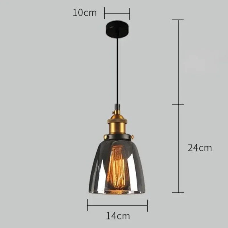 Clear Gray Amber Colour Vintage Pendant Lights Dining Glass Hanging Lamp Russia Loft Luminaire Modern Bedroom Light Fixture