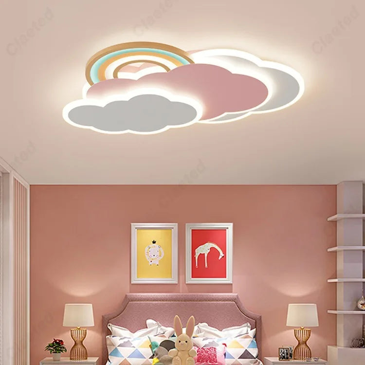 European-style Modern Minimalist LED Cloud Ceiling Lamp Children's Room Warm and Romantic Decorative Lighting