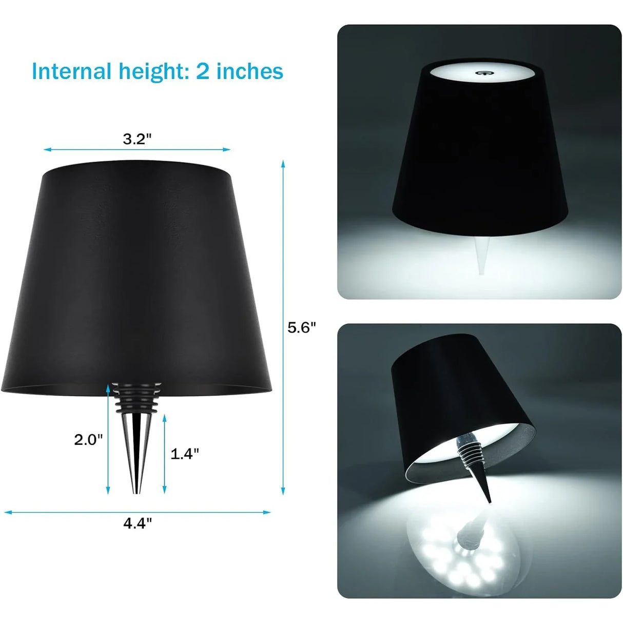 Wireless Bottle Table Lamp - 3 Colors Control + Stepless Dimming Night Light for Wine Bottles - Desk Lamp