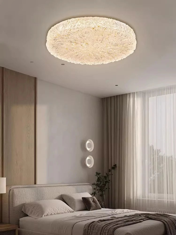 Minimalist Resin Ceiling Light Gold Luxury Led for Bedroom Living Room Decor 40cm 50cm 60cm Round Ceiling Lamp