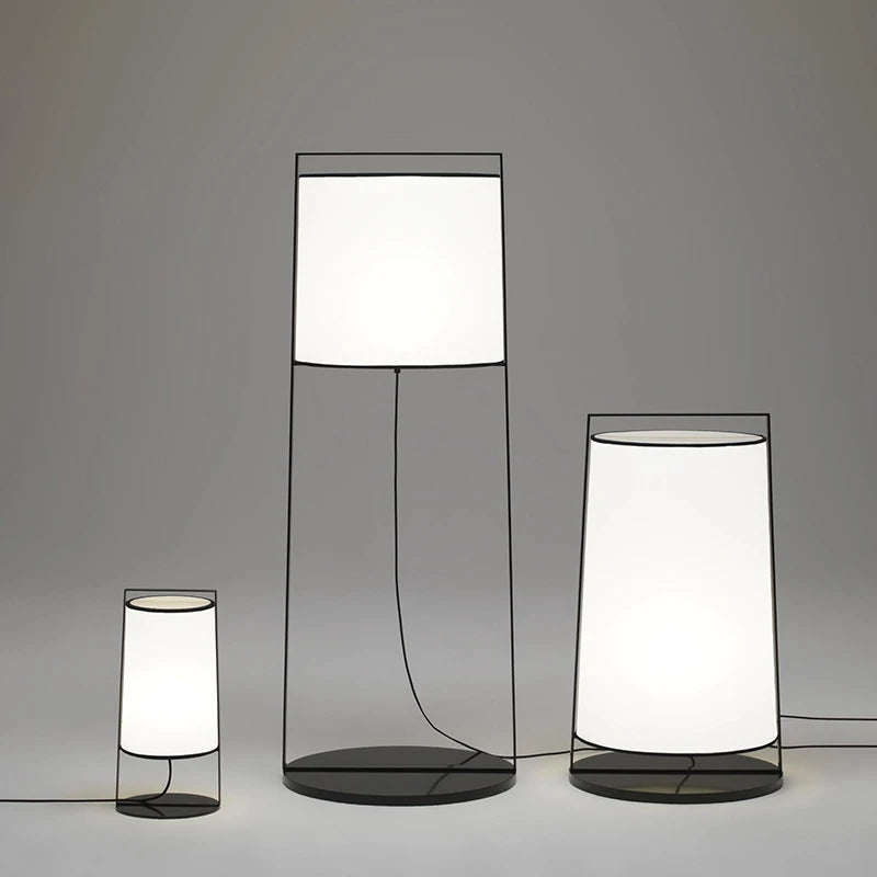 Modern Iron Simple Floor Lamp Creative Home Decoration Lighting Living Room Fabric Art LED Table Lights Lustres Lamparas Sconce
