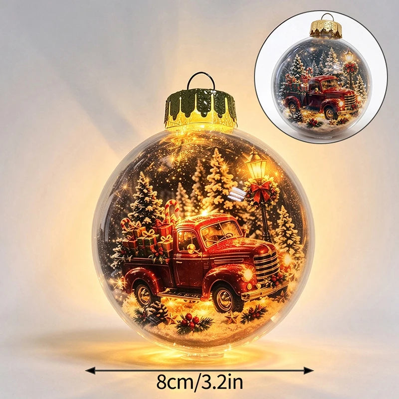 Glowing Christmas Snow Globe Christmas Decorations 2026 Xmas Tree Santa Christmas Bell Christmas Accessories Navidad Gifts