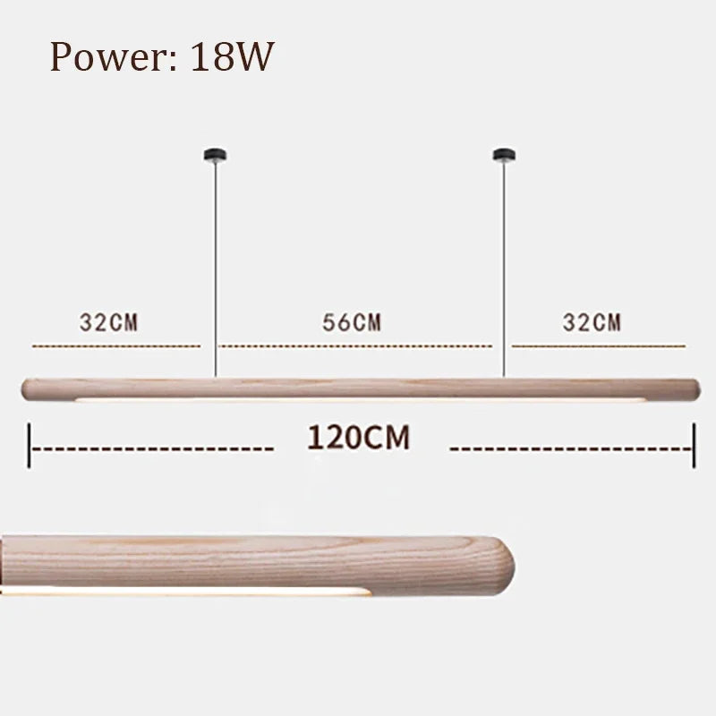 Black Walnut Pendant Lights Dining Tablesimple Strip Wood Hanging Lamps Kitchen fixture Home Decor Chandelier indoor lighting