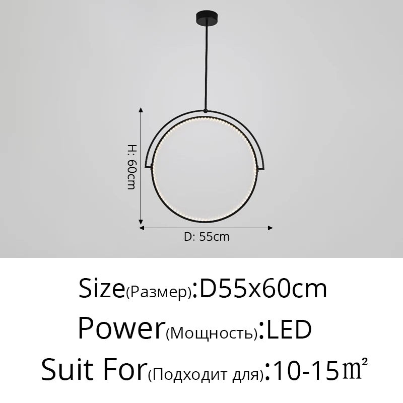 Kepler Pendant Lamp Italian design spotlight Minimalist ring light Dining Table Fabric Lamp Living Room Decoration bedside lamp