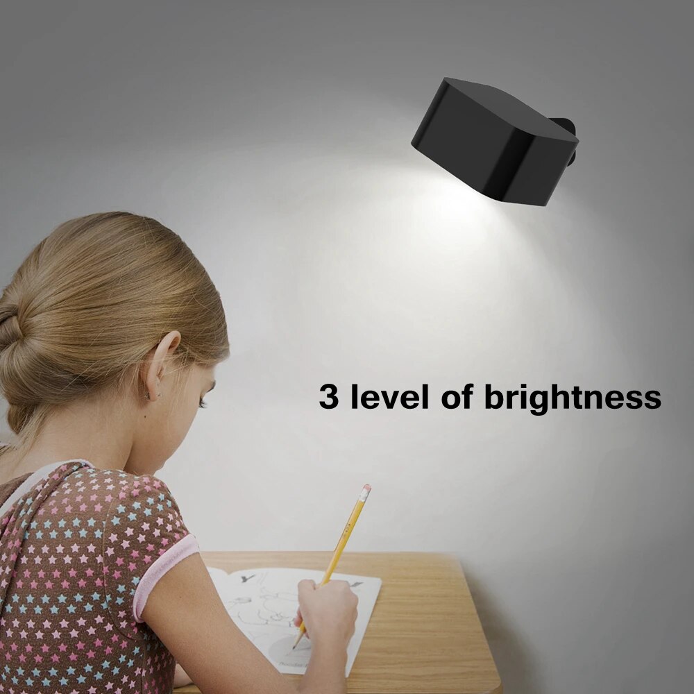 LED Wall Light 360 Rotate Rechargeable Wall Mounted Sconce Lamps Modern Nordic Luminaire Indoor Decor Cordless Wall Light