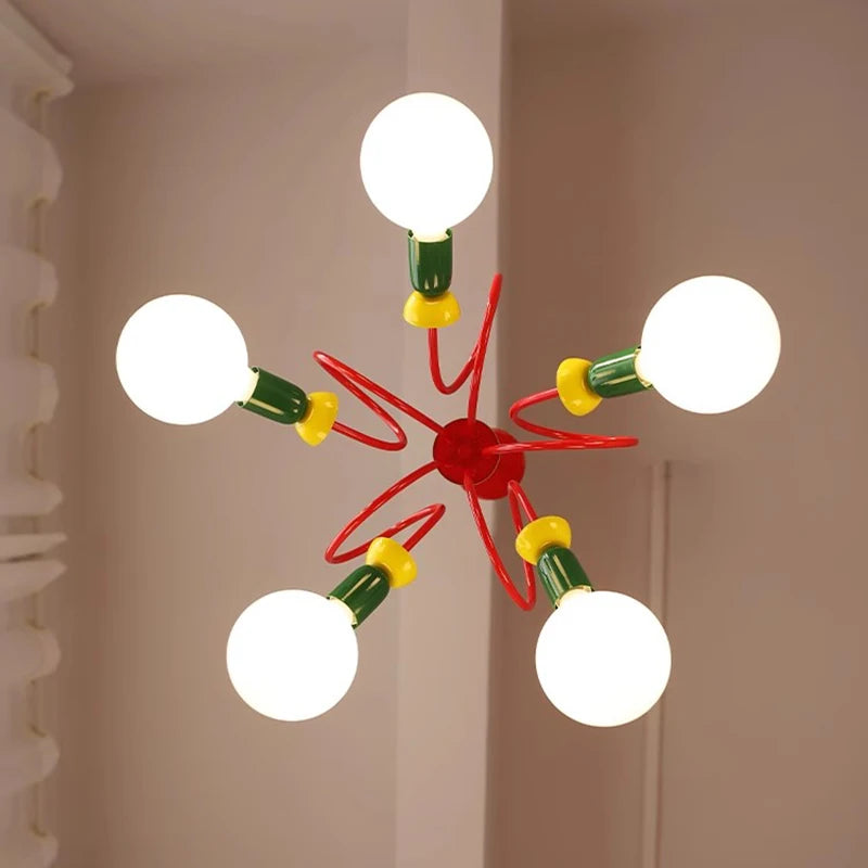 Memphis Design Classic Chandelier Lamps Red Green Colorful Hanging Light for Bedroom Livinng Room Restaurant Hotel Lighting