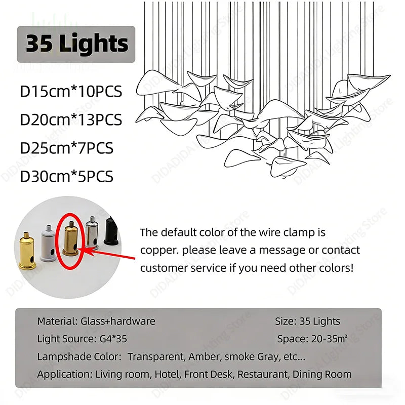 2026 New French Clear Glass Lustre Chandelier, Custom Hardware Pendant Lamp for Duplex Stairwell, Elegant Light for Ceilings