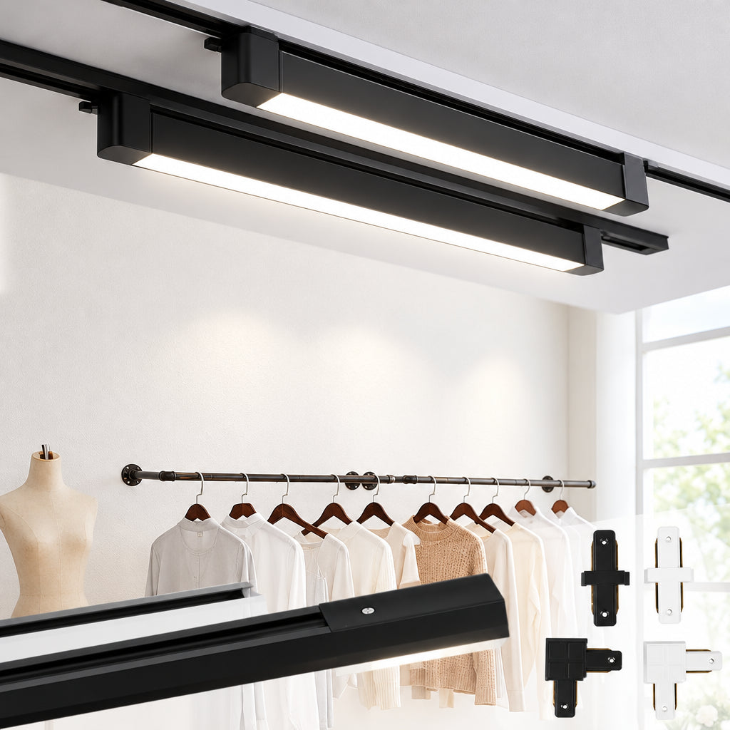 112CM LED Track Light Rail Set (40W/80W) - AC 85-264V Floodlight Spotlight Ceiling Lamp for Clothing Store & Living Room
